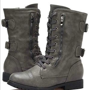 Women's Winter Faux Fur Lining Combat Boot